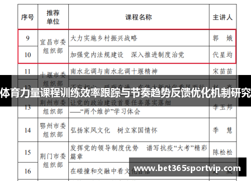 体育力量课程训练效率跟踪与节奏趋势反馈优化机制研究